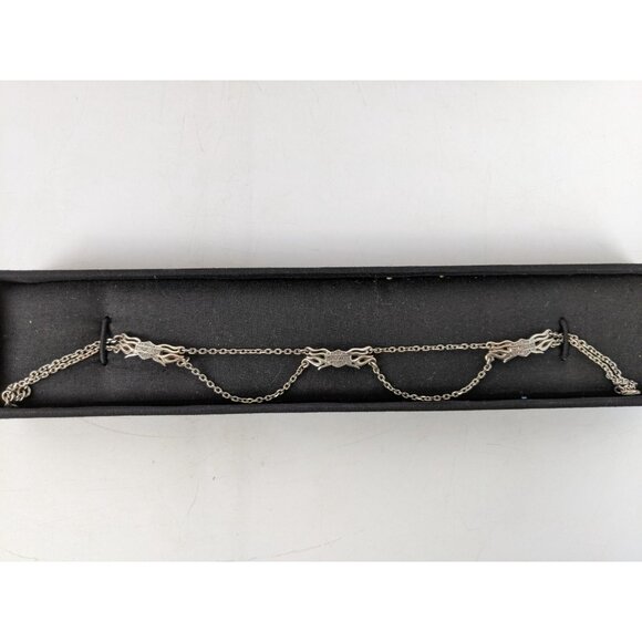 Harley Davidson Sterling Silver 925 Ankle Bracelet Anklet Bar Shiled Flame - Picture 5 of 16